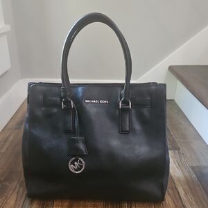Michael Kors Large Black‎ Leather Handbag.